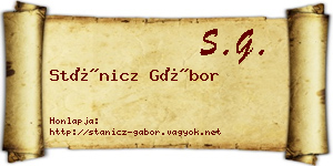 Stánicz Gábor névjegykártya